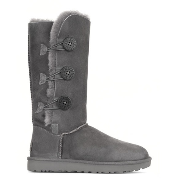 UGG Shoes - UGG BAILEY GREY BUTTON BOOT 6 gray mid calf